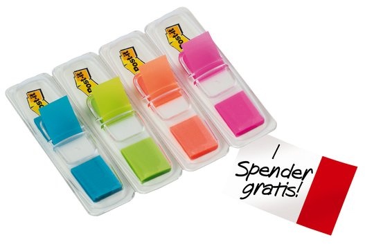 Post-it® Haftnotizen Index Mini Haftmarker farbsortiert 4x 35 Streifen | Blau, Grün, Orange, Violett | 35 Blatt/Block