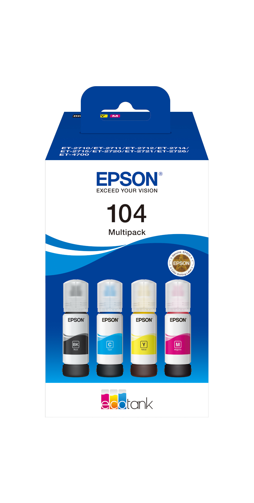 Original Epson EcoTank 104 | C13T00P640 Tintenflasche 4er-Pack