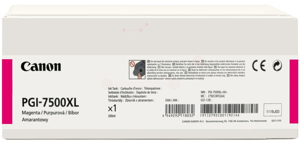 Original Canon PGI7500XLM | 2792C001 Tinte Magenta