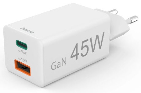 Hama GaN-Ladeadapter USB-C 45 W Weiß