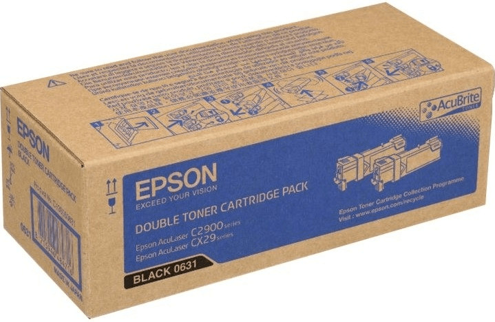 Original Epson 0631 | C13S050631 Toner Schwarz | 2er-Pack