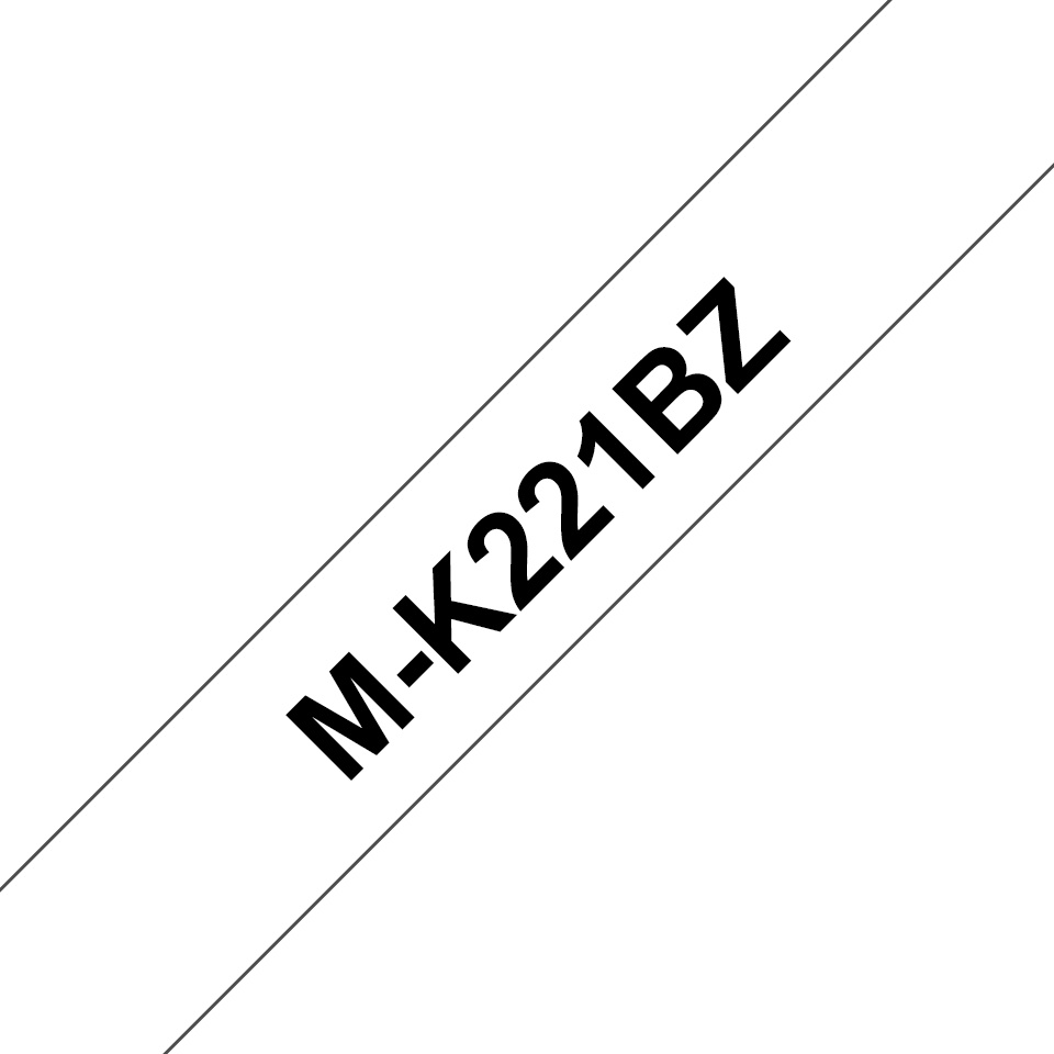 Brother Schriftband M-K M-K221 | 9 mm | Schwarz auf Weiß | 8 m