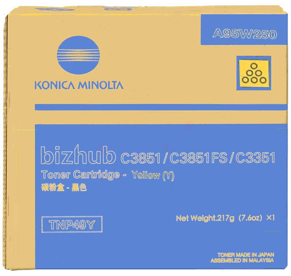 Original Konica Minolta TNP49Y | A95W250 Toner Gelb