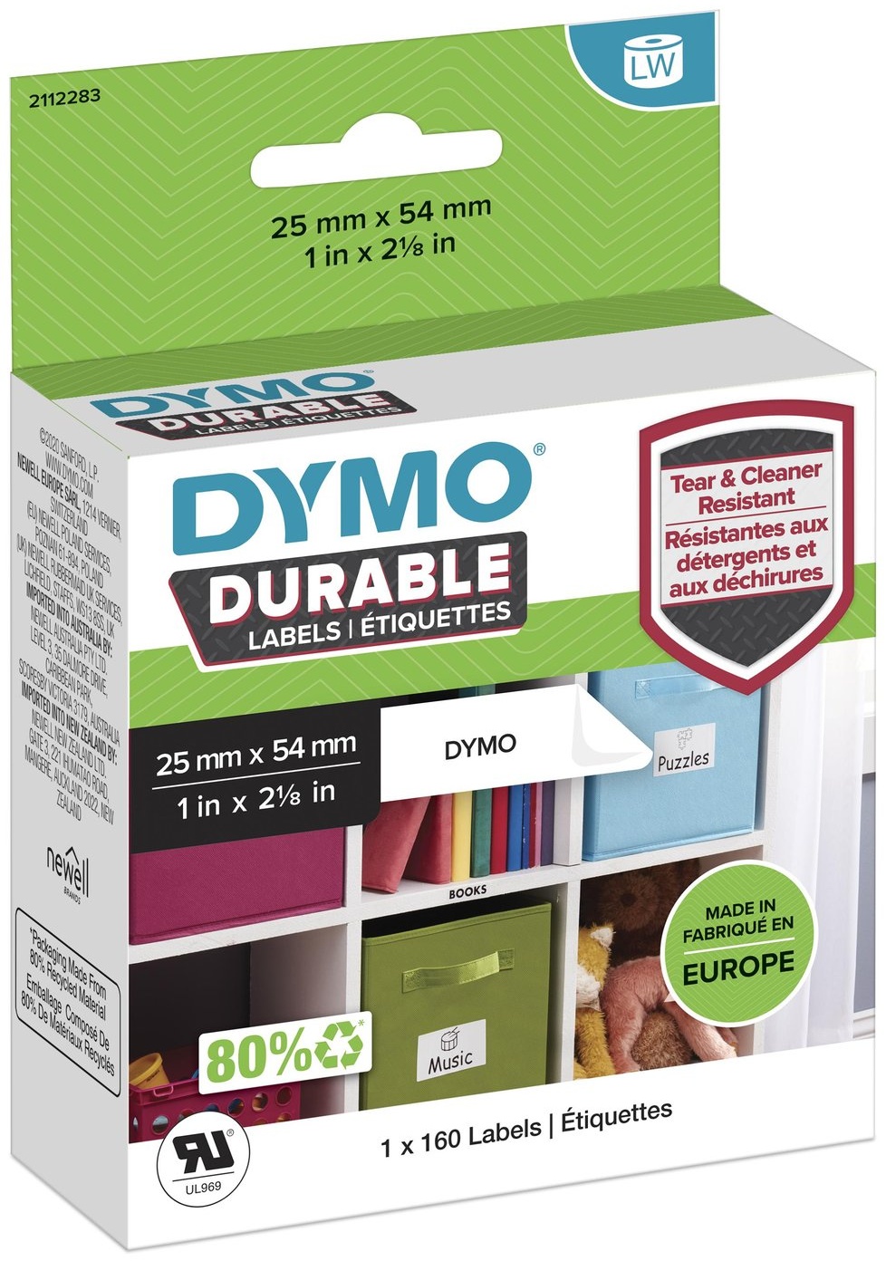 Dymo Etikettenrolle 1976411 | 25x54 mm | Weiß