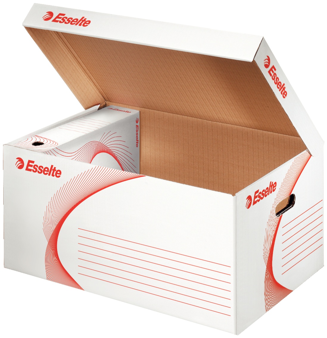 Esselte Archivbox Archivcontainer | 56 x 38 x 26,5 cm | Weiß | 10er-Pack