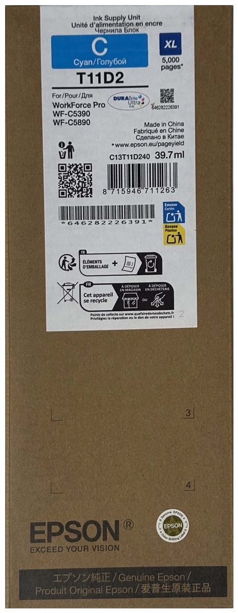Original Epson T11D2 | C13T11D240 Tinte Cyan XL