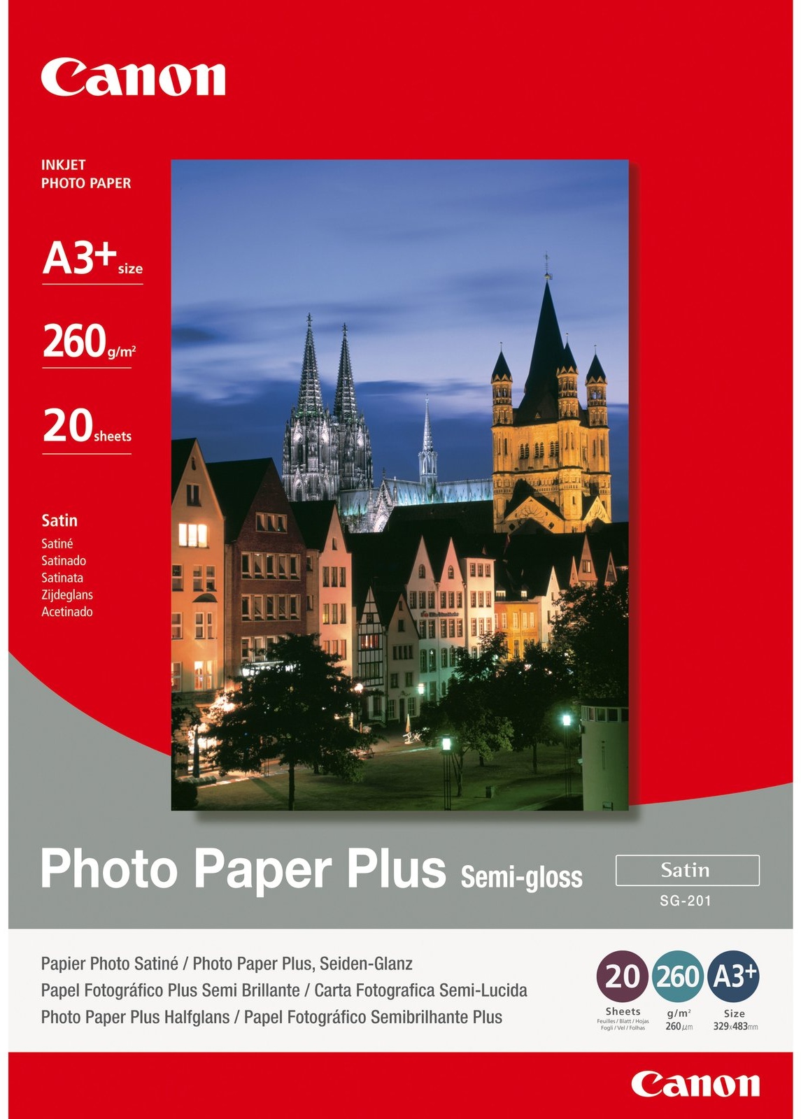 Canon Fotopapier SG-201 Seidenmatt | A3+ | 260 g/m² | 20 Blatt