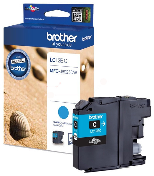 Original Brother LC12EC Tinte Cyan