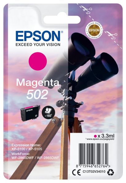 Original Epson 502 | C13T02V34010 Tinte Magenta