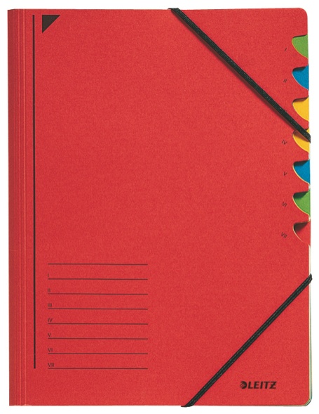Leitz Ordnungsmappe 3907 | DIN A4 | 7 Fächer | Rot