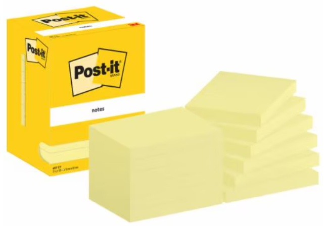 Post-it® Haftnotizen 657 | Gelb | 100 Blatt/Block | 12er-Pack