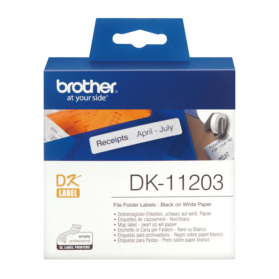 Brother Etikettenrolle DK-11203 | 17x87 mm | Weiß | Papier