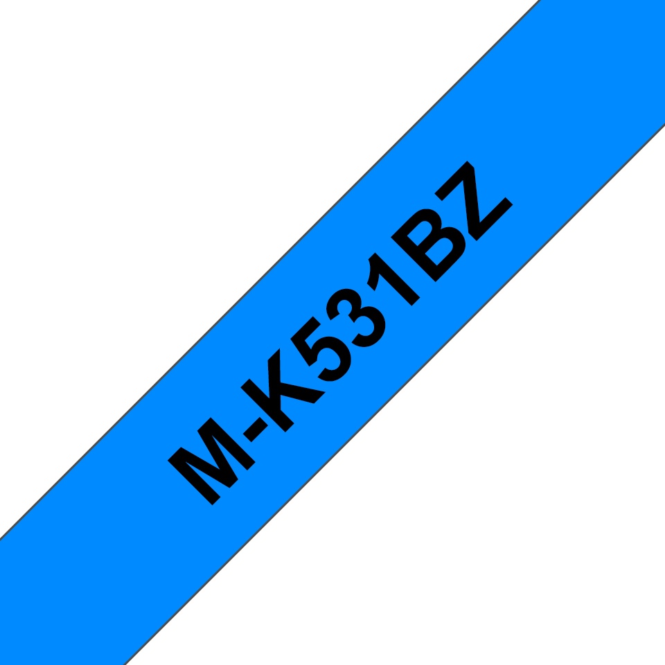 Brother Schriftband M-K M-K531 | 12 mm | Schwarz auf Blau | 8 m