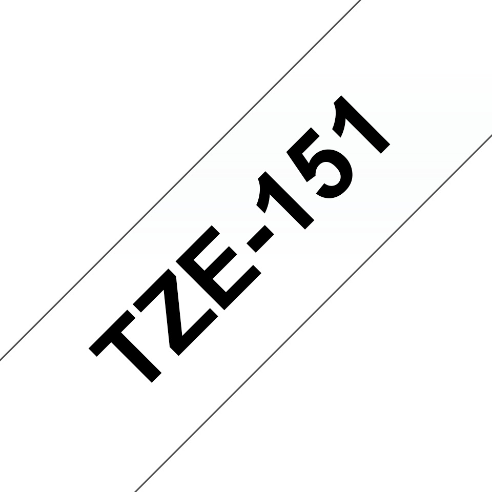 Brother Schriftband TZe-151 | 24 mm | Schwarz auf Transparent | 8 m