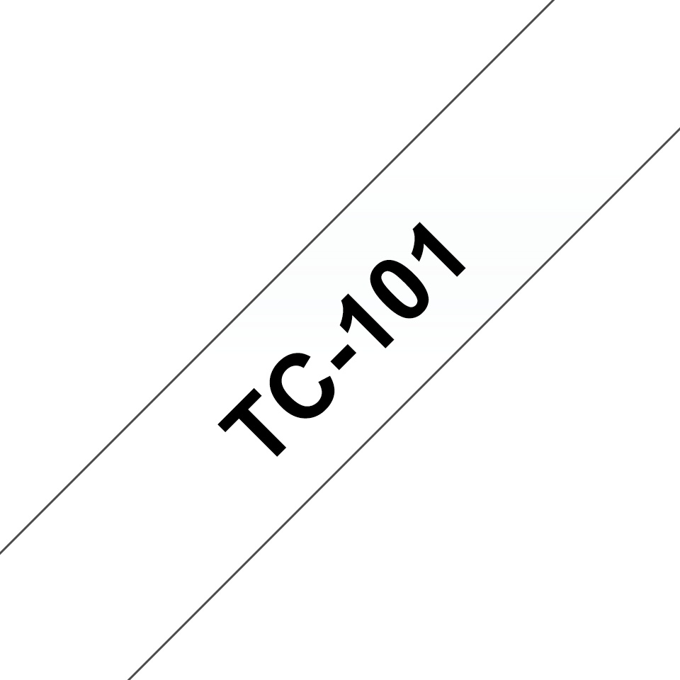 Brother Schriftband TC-101 | 12 mm | Schwarz auf Transparent | 7.7 m