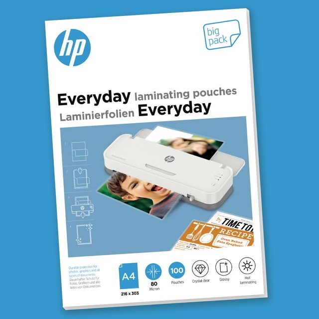 HP Everyday Laminierfolien A4 | 80 µm | glänzend | 100 Stück