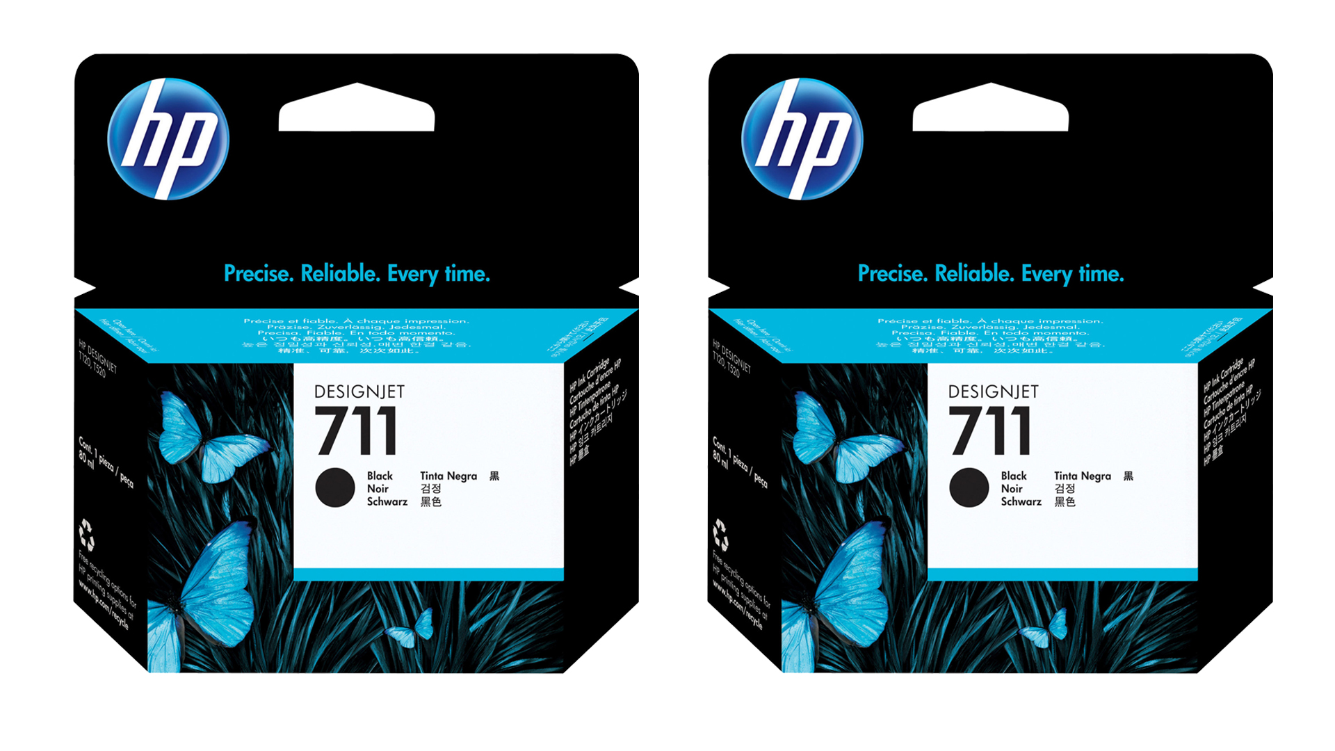 Original HP 711 | P2V31A Tinte Schwarz | 2 Stück XL
