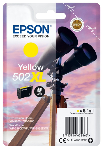 Original Epson 502XL | C13T02W44010 Tinte Gelb XL
