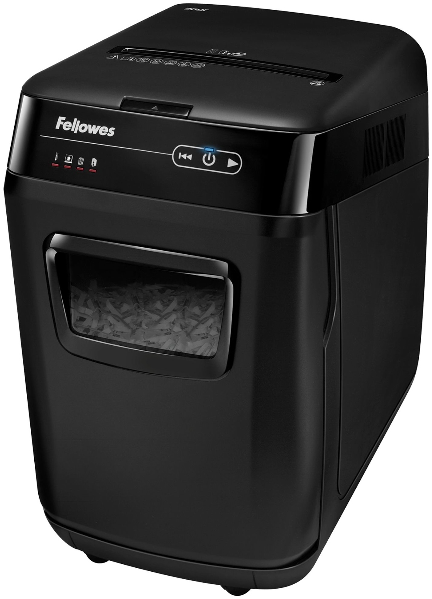 Fellowes AutoMax 200C Aktenvernichter | P-4 Partikelschnitt | 200 Blatt Autofeed | 32 l | Schwarz