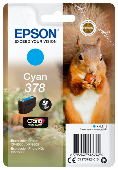 Original Epson 378 | C13T37824010 Tinte Cyan