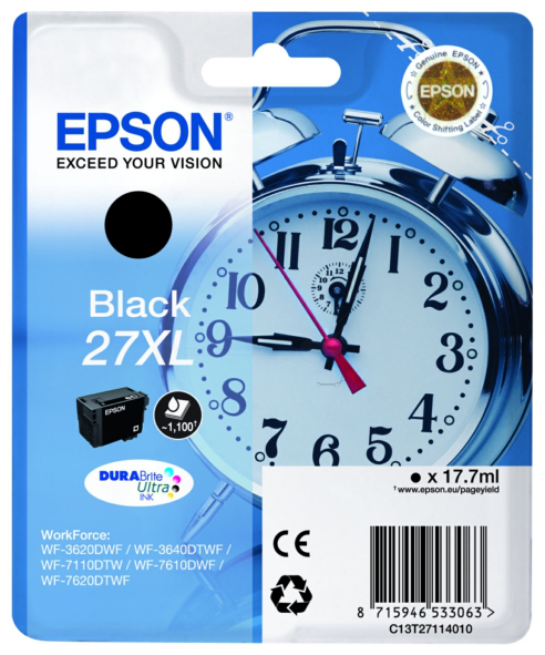 Original Epson 27XL | C13T27114012 Tinte Schwarz XL