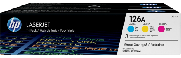 Original HP CF341A | 126A Toner C/M/Y Spar Set ( B-Verpackung )