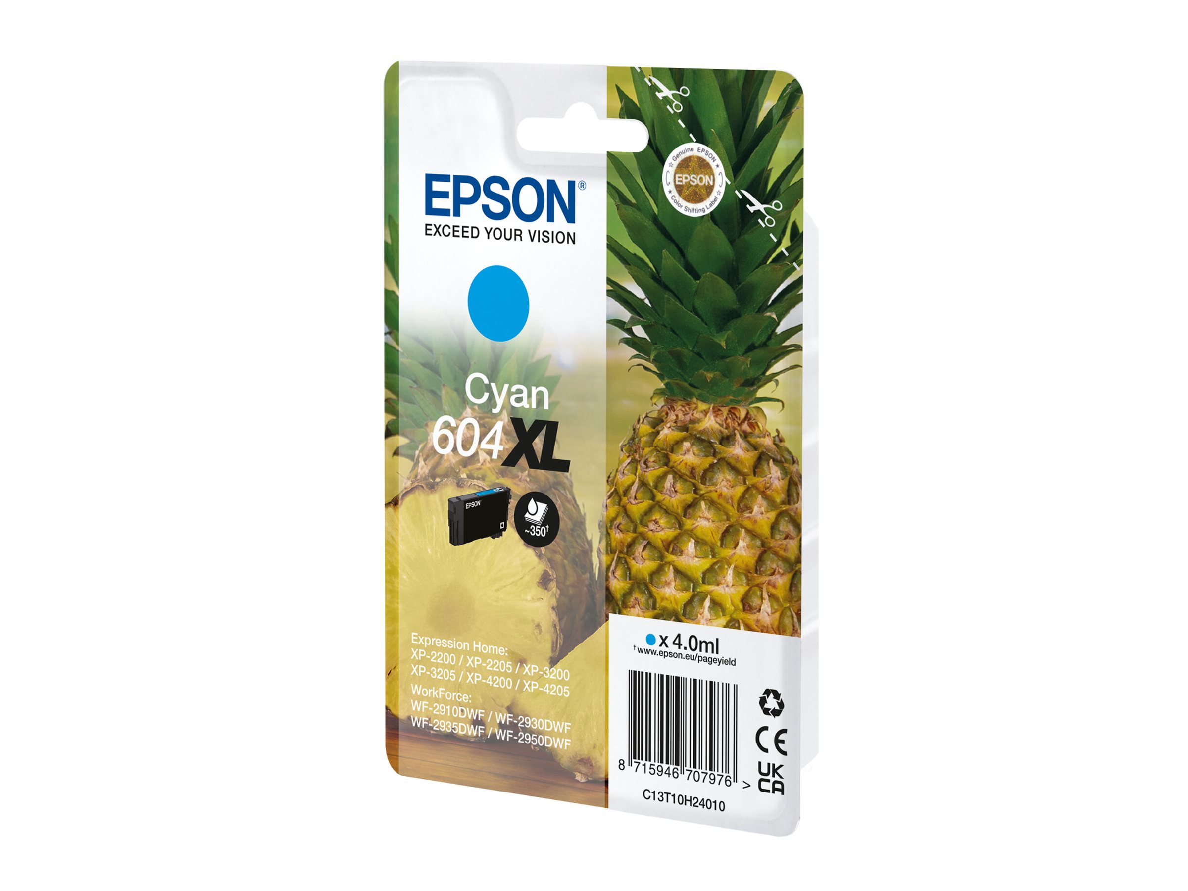 Original Epson 604XL | C13T10H24010 Tinte Cyan XL
