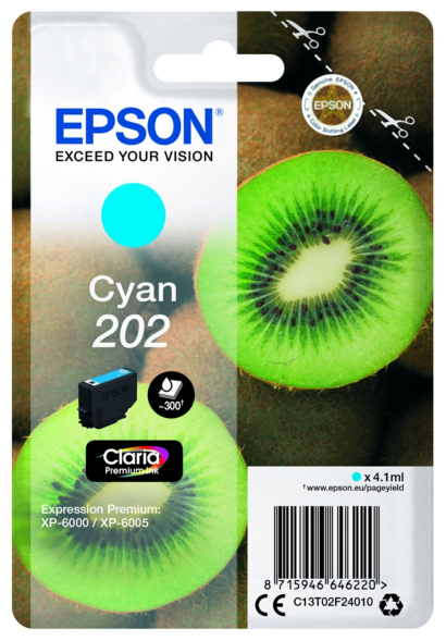 Original Epson 202 | C13T02F24010 Tinte Cyan