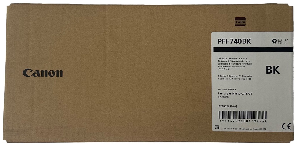 Original Canon PFI740BK | 4769C001 Tinte Schwarz