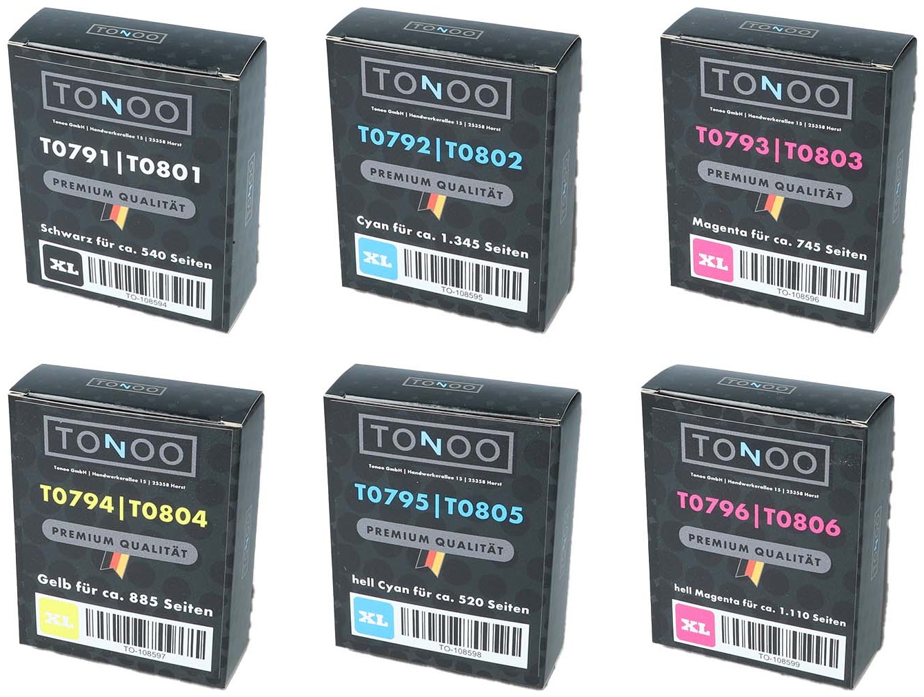 Tonoo® Tinte ersetzt Epson T0791 - T0796 6 Farben Spar Set XL