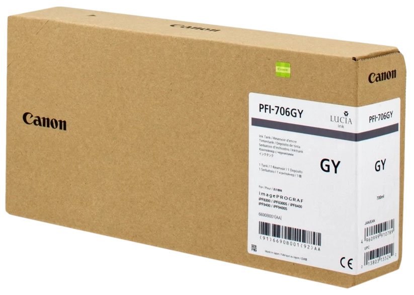 Original Canon PFI706GY | 6690B001 Tinte Grau