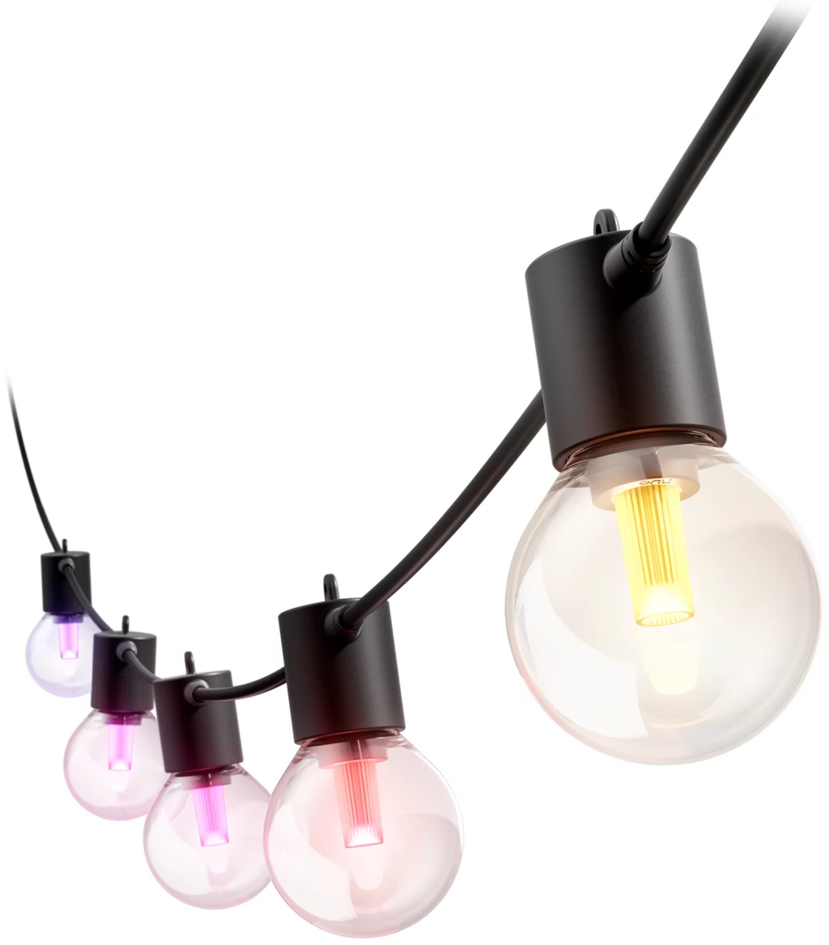 Philips Hue Festavia Globe Outdoor 14 m Lichterkette | Farbig | Schwarz