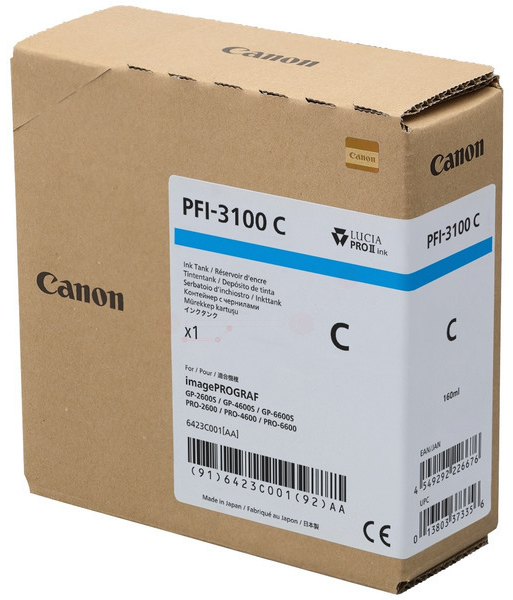 Original Canon PFI3100 | 6423C001 Tintenpatrone Cyan
