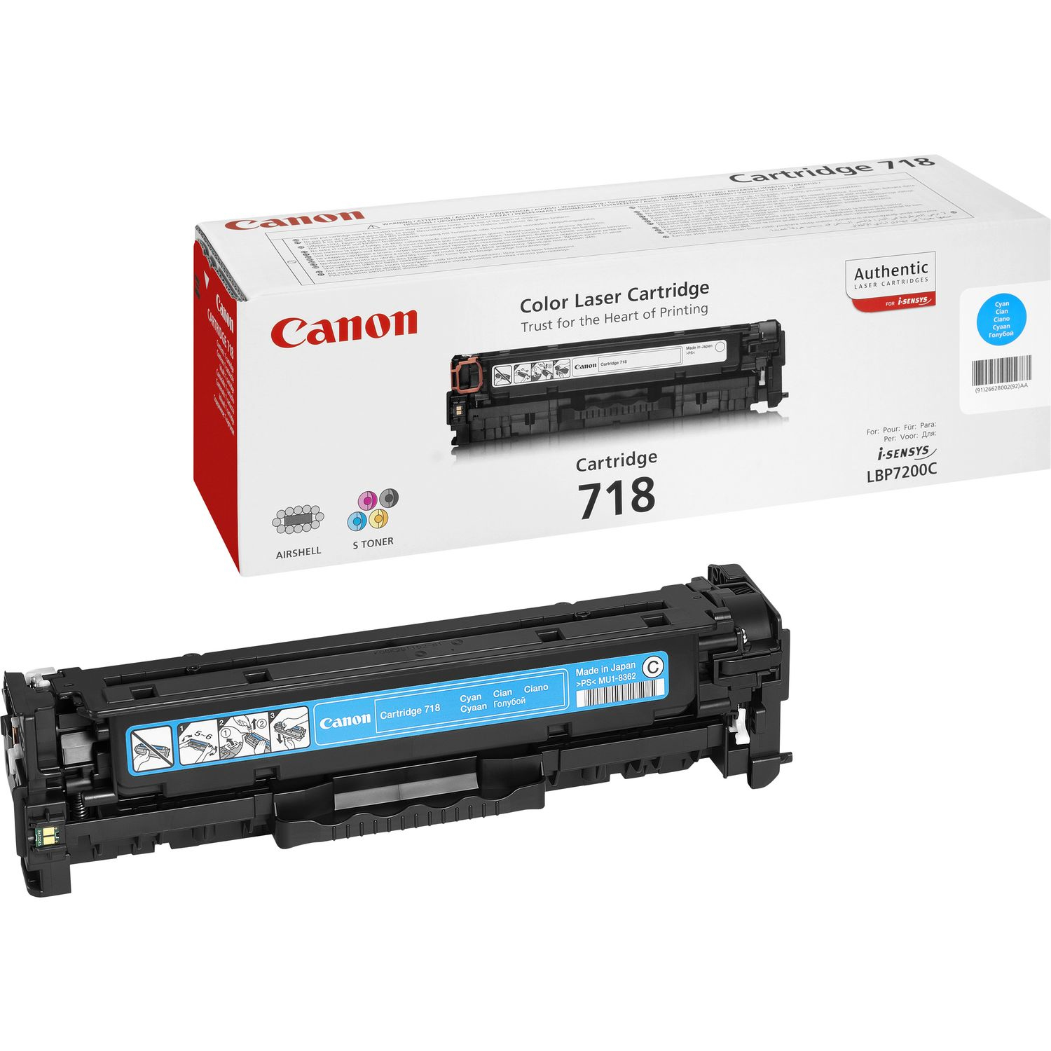 Original Canon 718 | 2661B002 | 2661B014 Toner Cyan