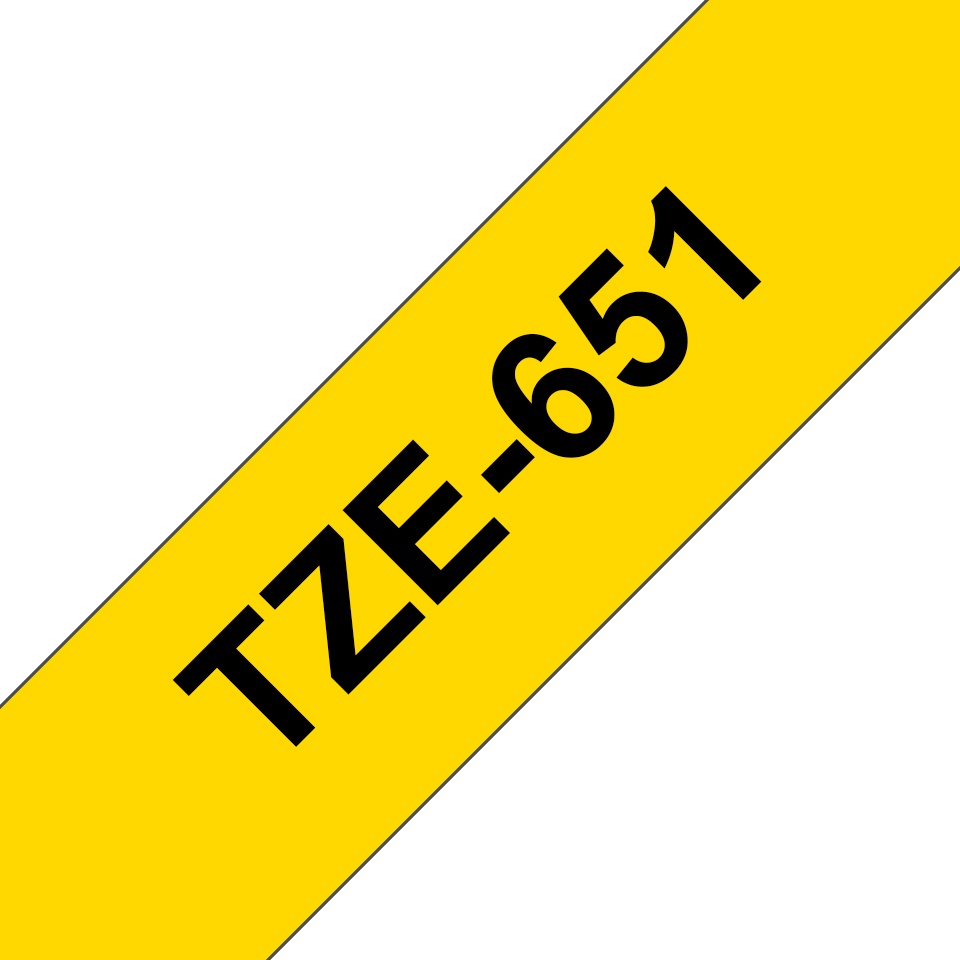 Brother Schriftband TZe-651 | 24 mm | Schwarz auf Gelb | 8 m