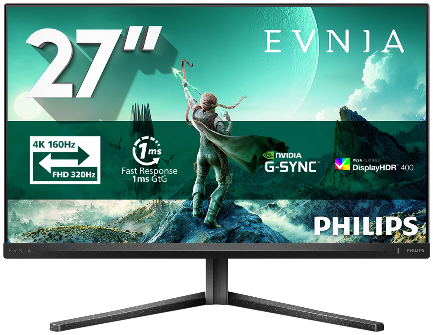 Philips Evnia 3000 | 27M2N3800A/00 Monitor 27 zoll | 68,6 cm | 4K UHD | 3840 x 2160 | Schwarz