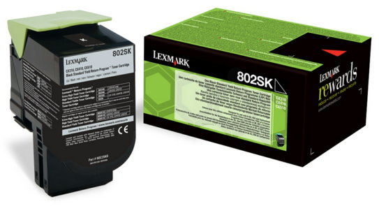 Original Lexmark 80C2SK0 / 802SK Toner Schwarz