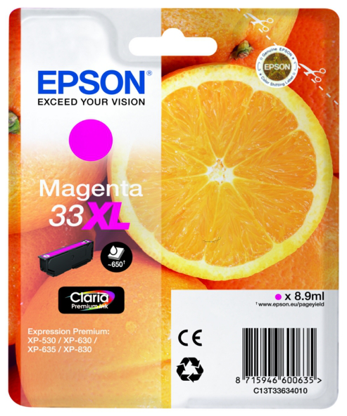 Original Epson 33XL | C13T33634012 Tinte Magenta XL