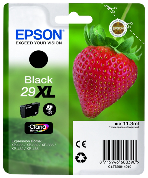Original Epson 29XL | C13T29914012 Tinte Schwarz XL