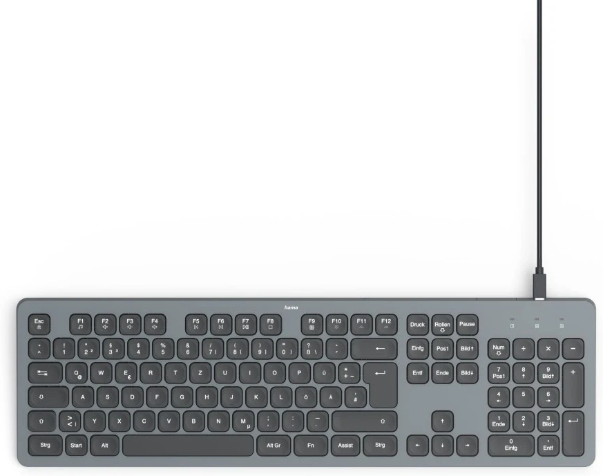Hama CK-400 Tastatur | Kabel (USB) | QWERTZ (DE) | mit Ziffernblock | beleuchtet | Schwarz