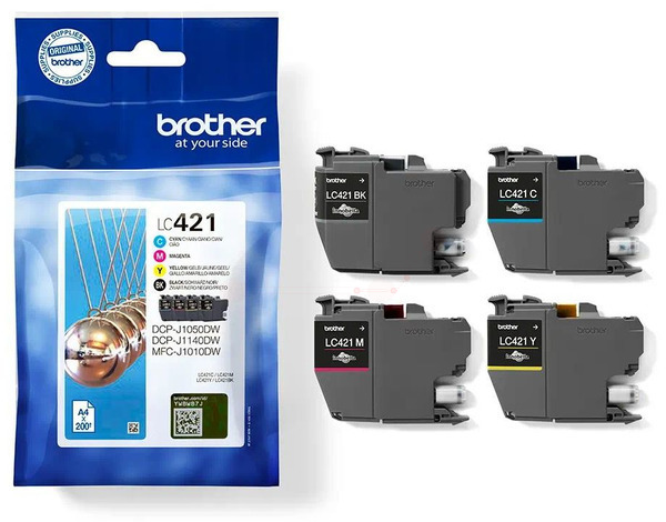 brother LC-421VAL  schwarz, cyan, magenta, gelb Druckerpatronen, 4er-Set