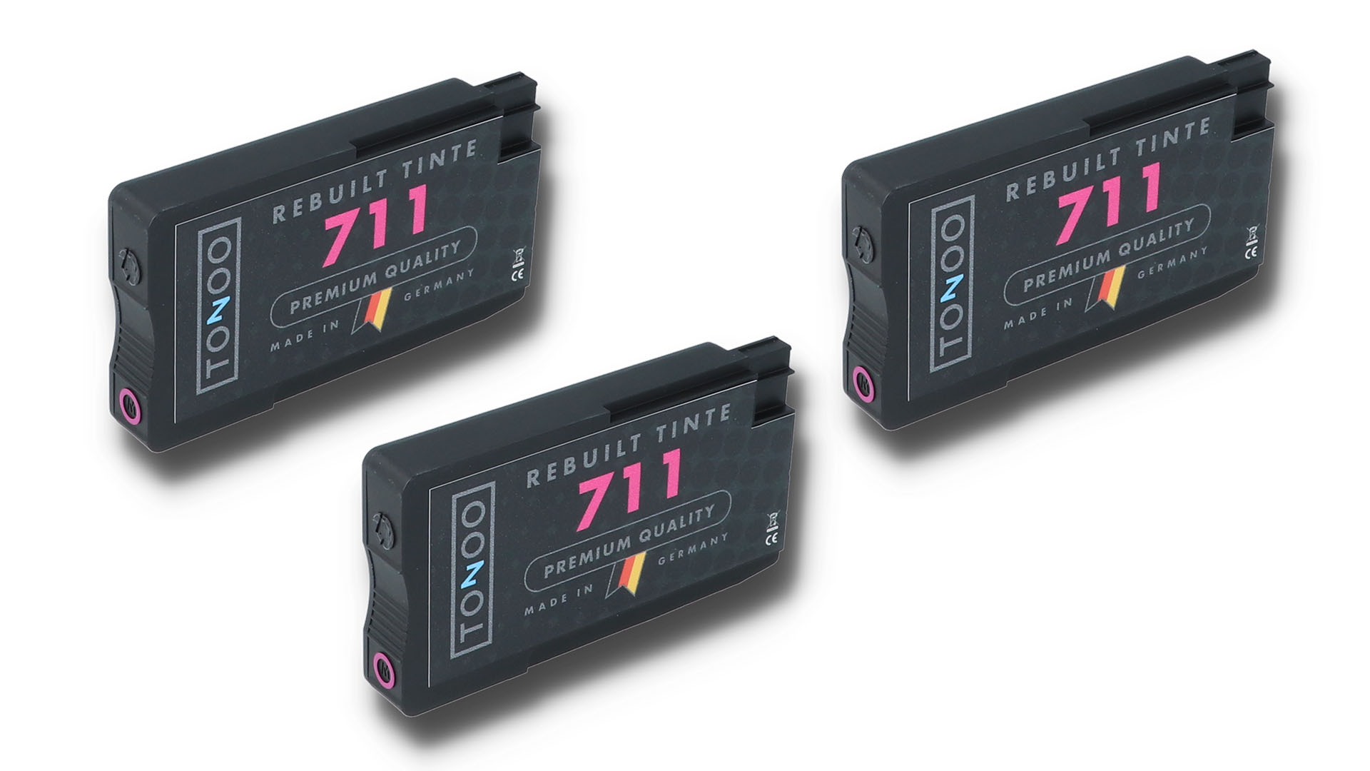 Tonoo® Tinte ersetzt HP CZ135A | 711 Magenta | 3 Stück