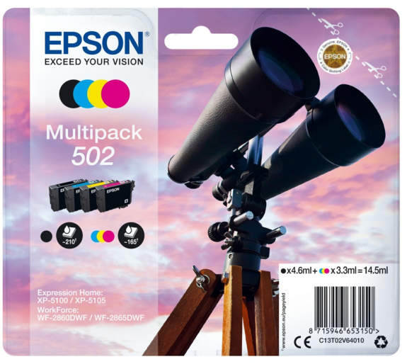 Original Epson 502 | C13T02V64010 Tinten Spar Set