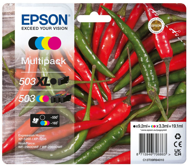 Original Epson 503 | 503XL | C13T09R94010 Multipack - 4er-Pack