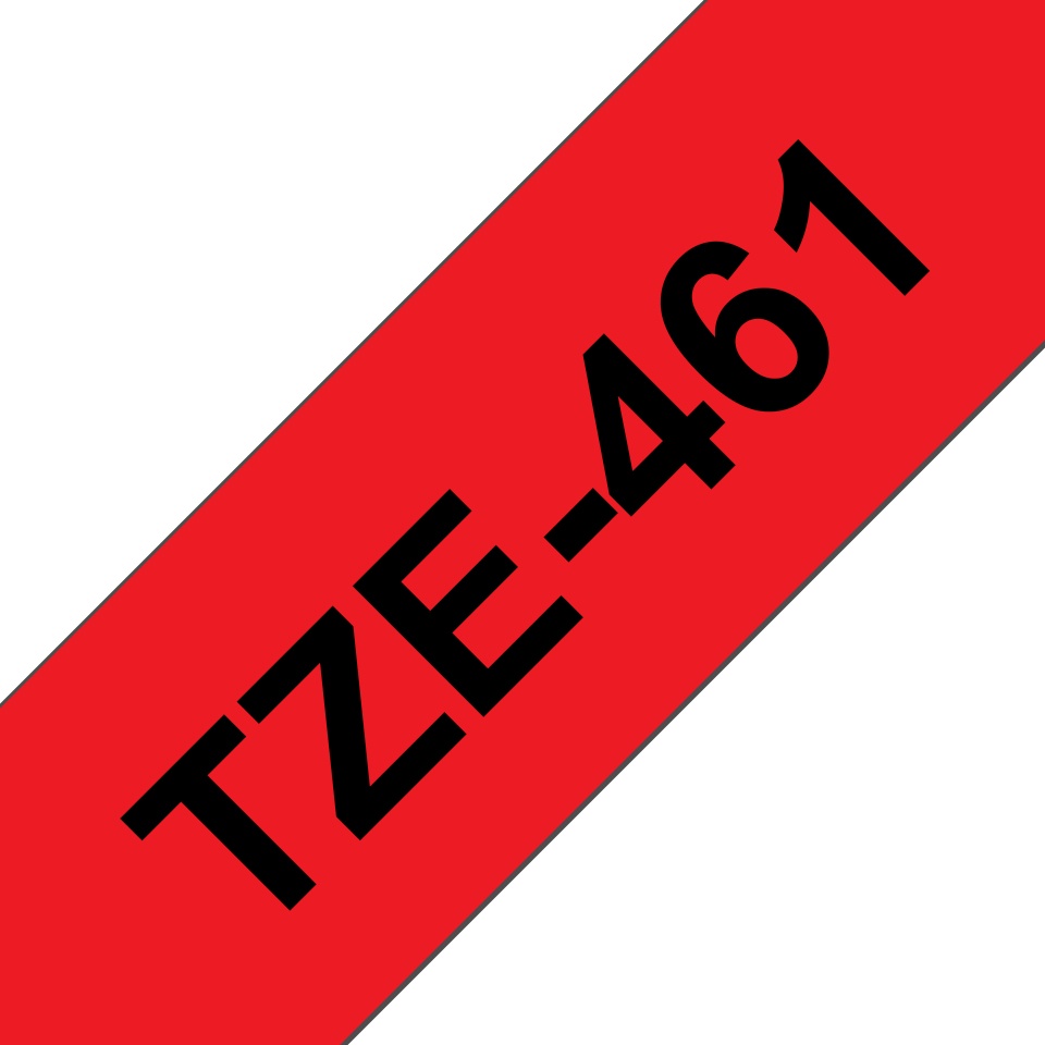 Brother Schriftband TZe-461 | 36 mm | Schwarz auf Rot | 8 m