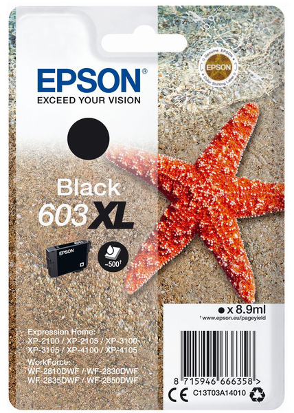 Original Epson 603XL | C13T03A14010 Tinte Schwarz XL