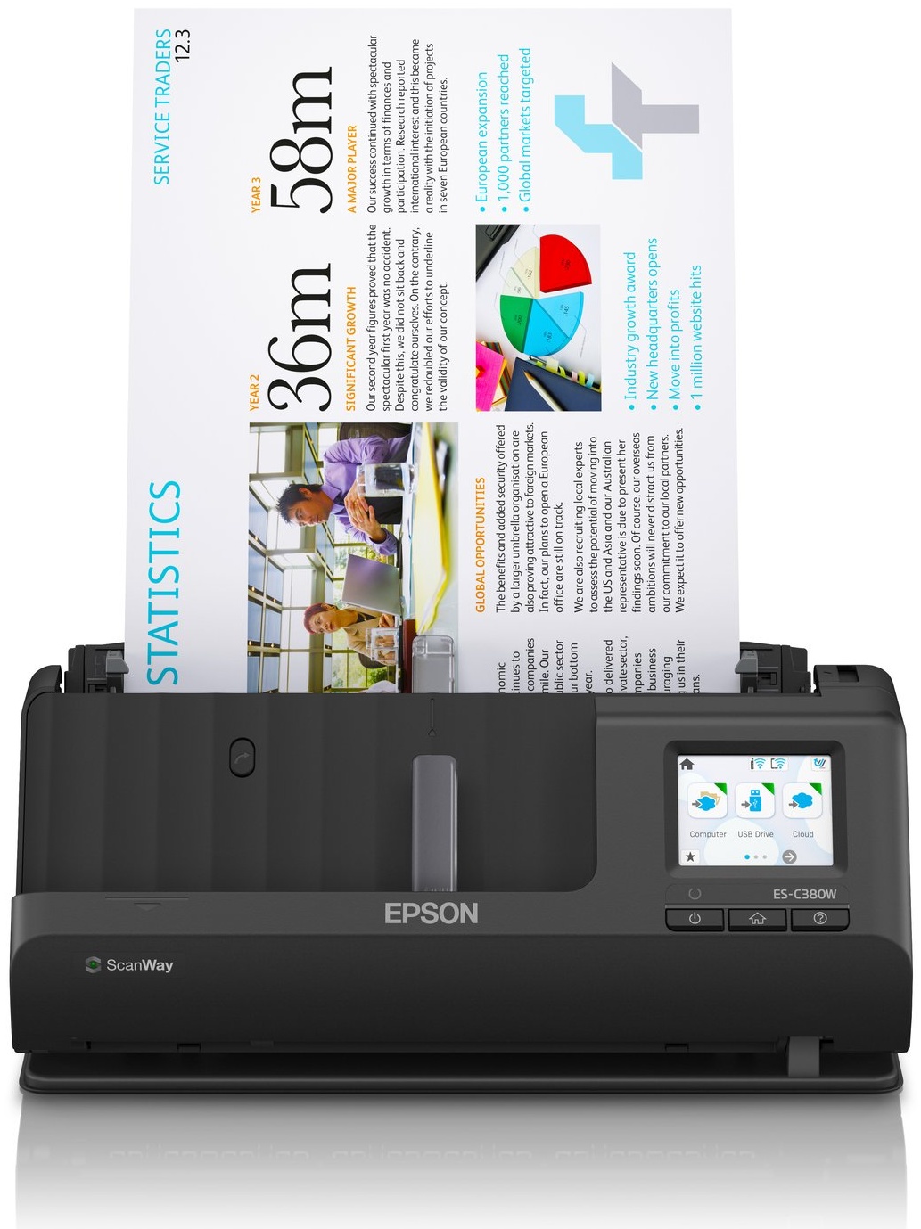 Epson ES-C380W Dokumentenscanner | A4 | Duplex | USB, WLAN