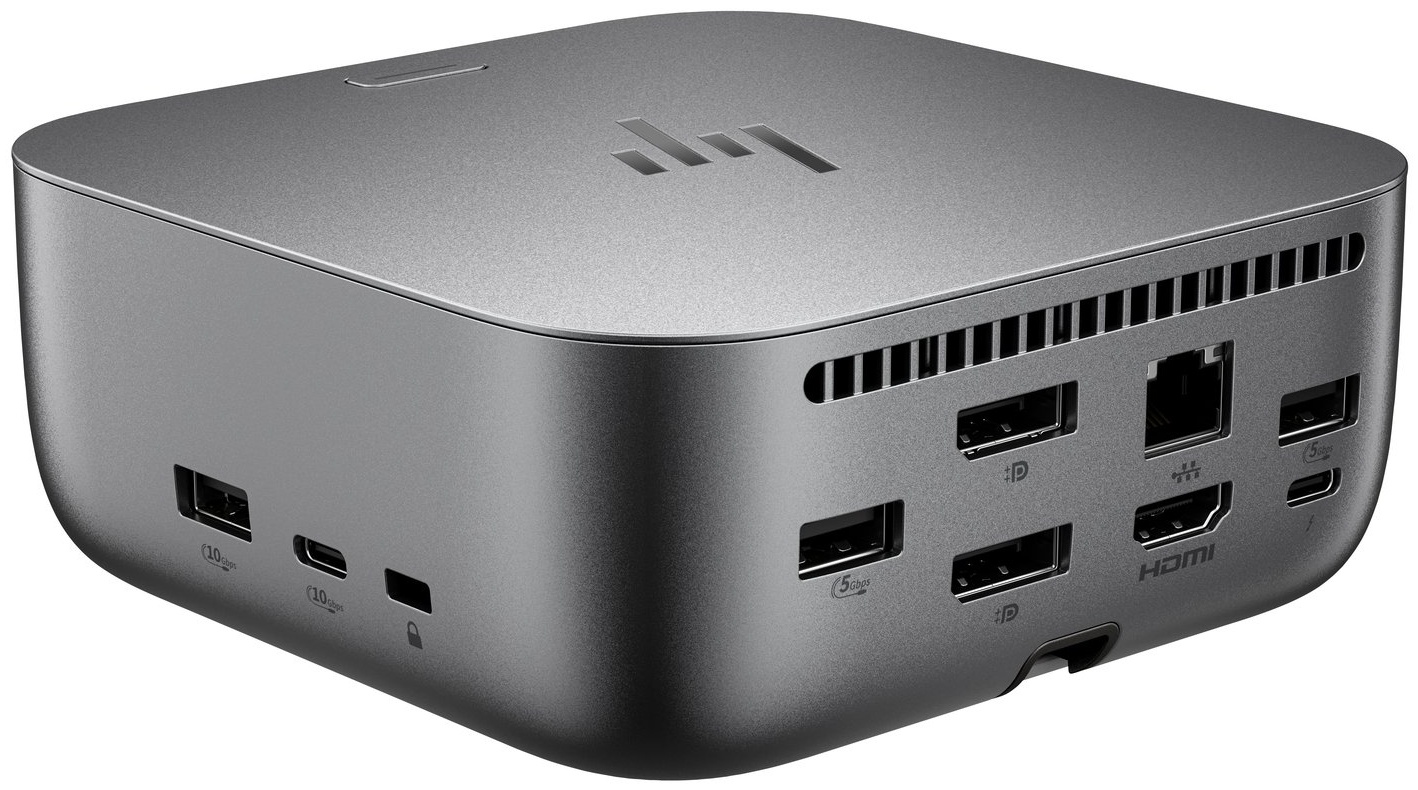 HP Thunderbolt 4 100 W G6 Dock | Thunderbolt 4 | 3 Monitore (2× DP, HDMI) | lädt Laptop mit 100 W | 2,5-GBit-LAN | 3× USB-A