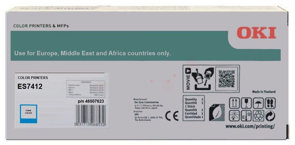 Original OKI 46507623 Toner Cyan