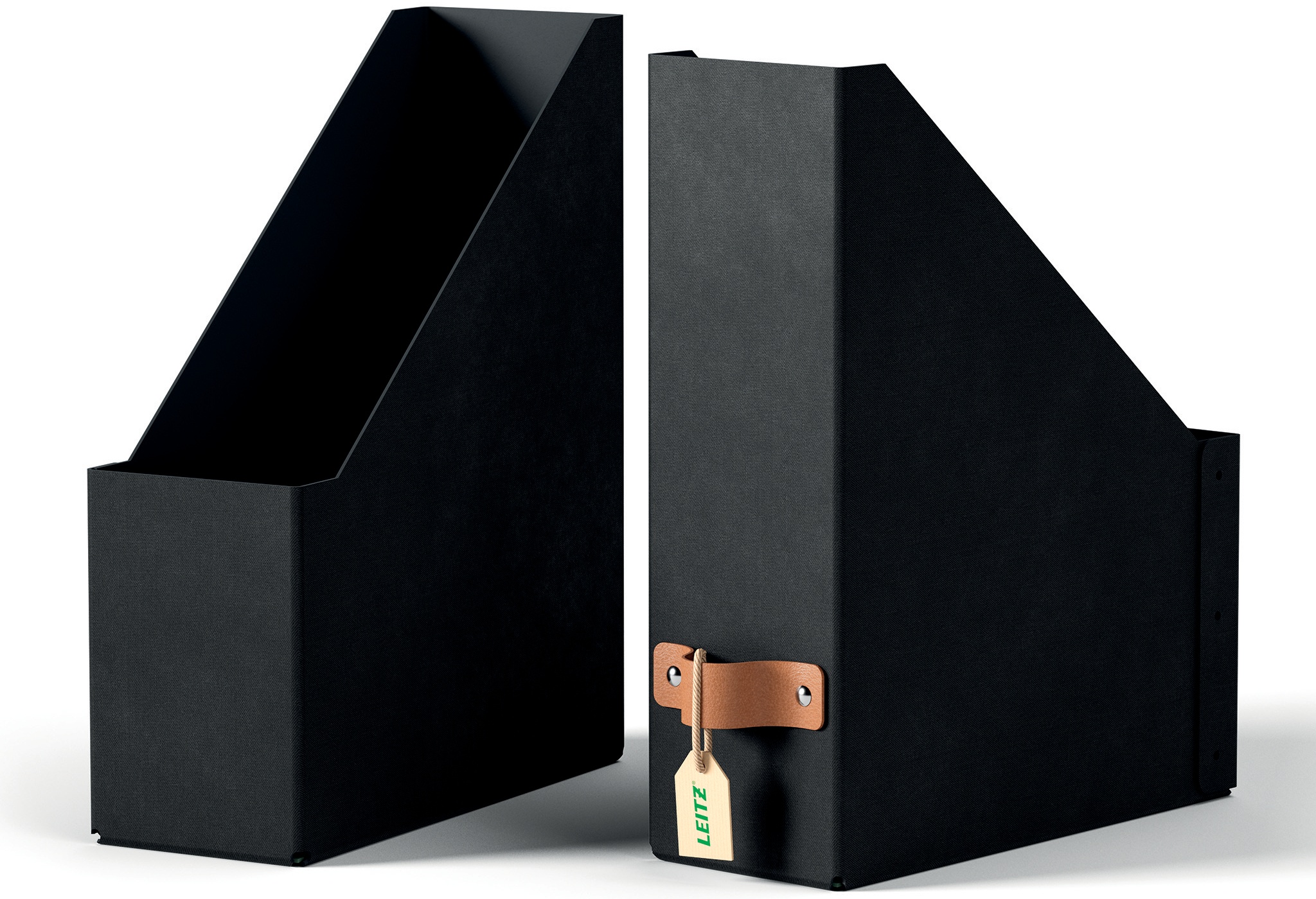 Leitz Stehsammler Puro | DIN A4 | Karton | Schwarz | 2er-Pack